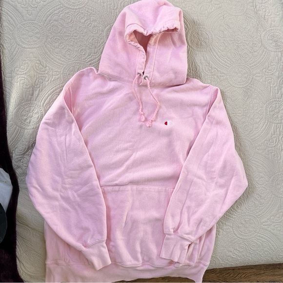 Champion Other - Champion Reverse Weave Pink Pullover Hoodie Men’s L Women’s XL C Logo